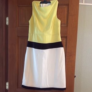 Studio One Yellow and White Midi Dress
